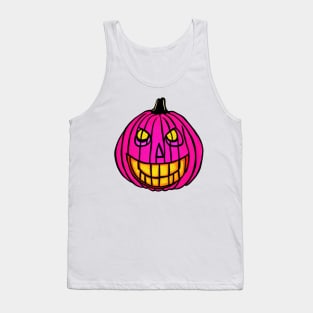 Pink Halloween Pumpkin Tank Top